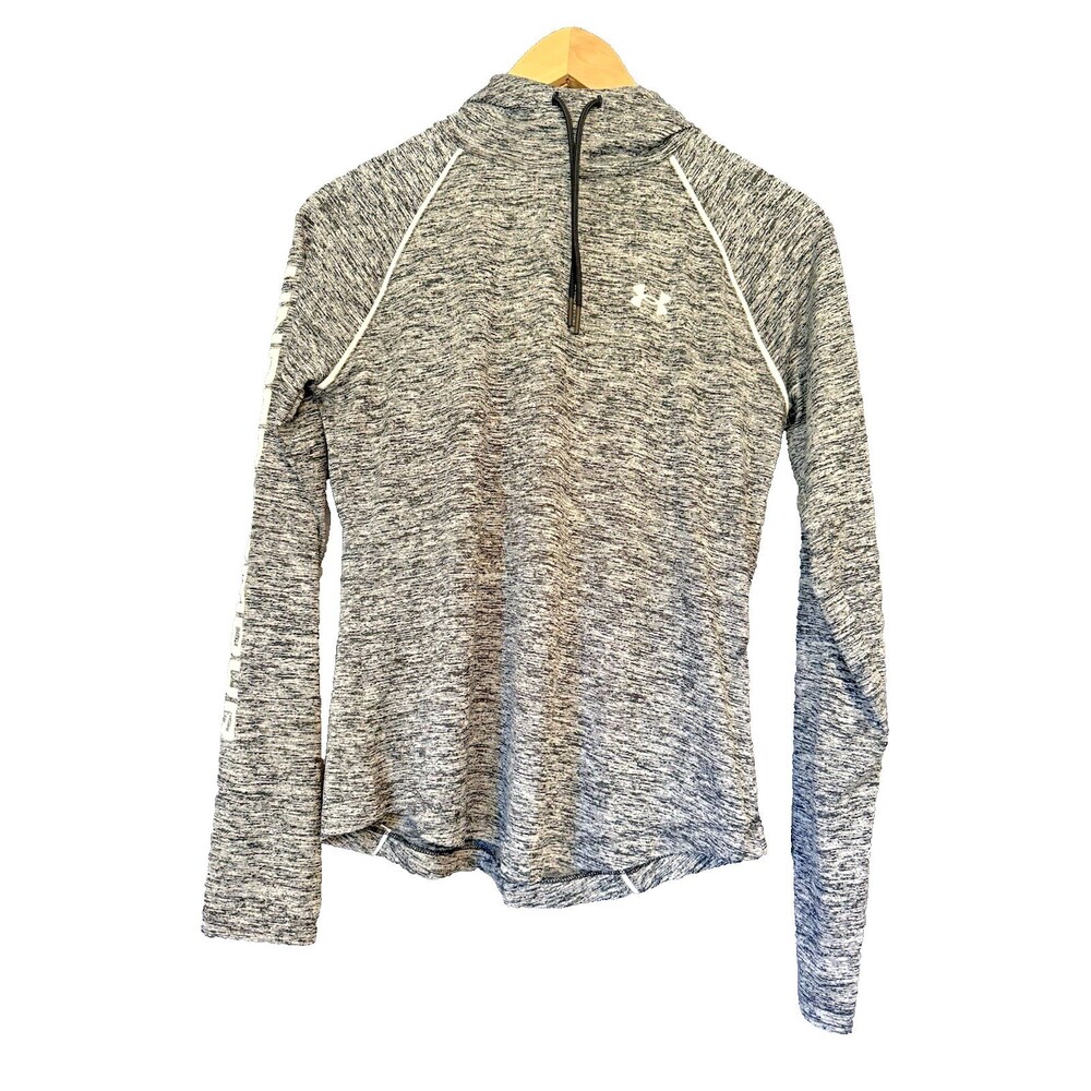 Under Armour Womens Large UA Velocity Gray Black Lightweight Hoodie EUC